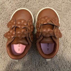 Like new Carters brown shoes with flowers